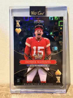 Wild Card 2026 5 Card Draw Stacked Deck Black Tie Patrick Mahomes 1/1 card - Image 1