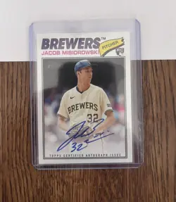 2026 Topps Heritage Jacob Misiorowski RC #ROA-JM Real One Auto - On Card - Image 1