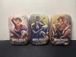 Ace | Luffy | Sabo One Piece Card Game Vol. 2 Mini-Tins FULL SET Set of 3 Sealed - Image 1