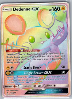 Dedenne GX (Secret) 219/214 SM - Unbroken Bonds - Pokemon Card - NM - Image 1