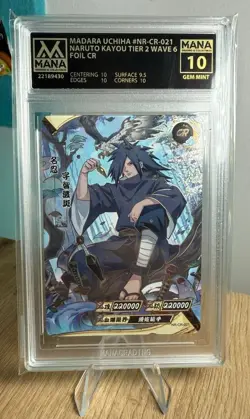 Madara Uchiha NR-CR-021 Naruto Kayou Card AI Grade Mana 10 Gem Mint - Image 1