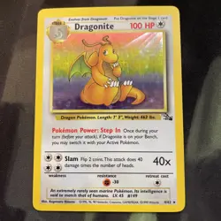 Dragonite 4/62 Fossil Holo Rare Unlimited Pokemon Card MP Condition - Image 1