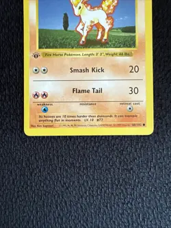 Pokemon Card - Ponyta Base Set (Shadowless) 60/102 Common 1st Edition - Image 3