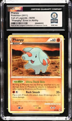 Pokemon CGC Guinness World Record Breaks - Phanpy #66 Error Card - Image 1