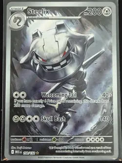 Pokemon TCG Steelix 150/132 Me01: Mega Evolution Art Holo Card Full NM - Image 1