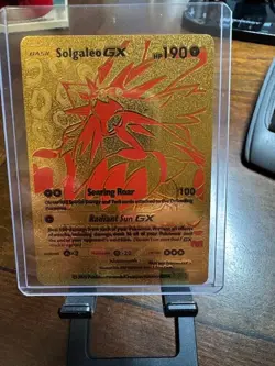Pokemon Solgaleo GX HP 190 Searing Roar 100 Gold Foil Fan Art Card - Image 1