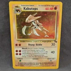Pokemon TCG Kabutops Fossil 9/62 60 HP Holo Rare Unlimited Stage 2 English Card - Image 1