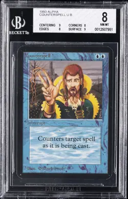 1993 MAGIC: THE GATHERING ALPHA COUNTERSPELL BGS 8 - Image 1