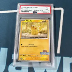 Pokemon SVP 214 - Stamped 2025 Illustration Contest Promo Pikachu - PSA 9 - Image 1
