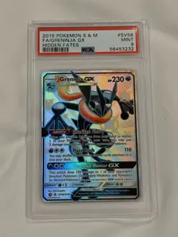 2019 POKEMON SUN & MOON HIDDEN FATES #SV56 FULL ART/GRENINJA GX PSA 9 - Image 1