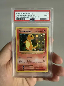 2016 POKEMON XY EVOLUTIONS COSMOS-TOYS R US #9 CHARMANDER-HOLO PSA 9 - Image 1