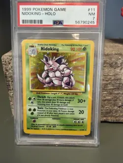 Pokemon TCG 1999 Nidoking Holo Rare Base Set PSA 7 #11/102 English - Image 1