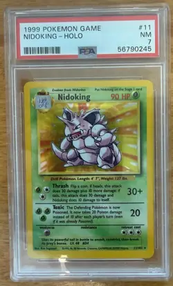 Pokemon TCG 1999 Nidoking Holo Rare Base Set PSA 7 #11/102 English - Image 5