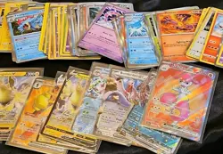 Pokemon Cards Gift Tin Bundle - Sleeves & 33x Card Bulk Booster Joblot V/EX/VMAX - Image 3
