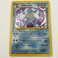 Poliwrath Unlimited Holo Rare Pokemon TCG Base Set 13/102 LP - Image 1