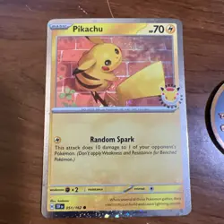 Pikachu 051 /162 Stamped 2026 Pokemon Day 30 Promo With Swirl. Includes Coin - Image 1