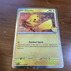 Pikachu 051 /162 Stamped 2026 Pokemon Day 30 Promo With Swirl. Includes Coin - Image 3