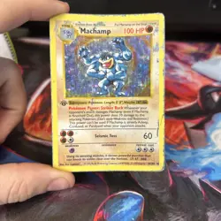 Pokemon TCG Machamp Holo Rare 1st Edition - Image 1