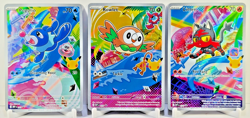 Pokemon TCG: FIRST PARTNERS SERIES ONE GEN 7 STARTER ILLUSTRATION SET, EXCELLENT - Image 1