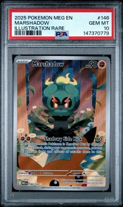 2025 POKEMON MEG EN-MEGA EVOLUTION ILLUSTRATION RARE #146 MARSHADOW PSA 10 - Image 1