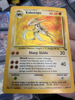 Kabutops 9/62 Fossil Holo MP HP Pokemon Z117 - Image 2
