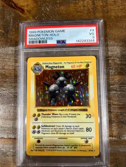 POKEMON 1999 Game Shadowless MAGNETON Holo #9 PSA 3 RARE - Image 1