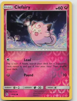 Pokemon Clefairy 38/68 C Hidden Fates Reverse Holo NM - Image 1