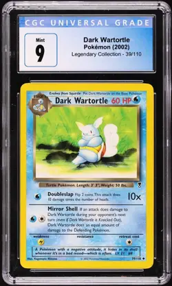 2002 Pokemon Legendary Collection Dark Wartortle #39 CGC 9 MINT - Image 1
