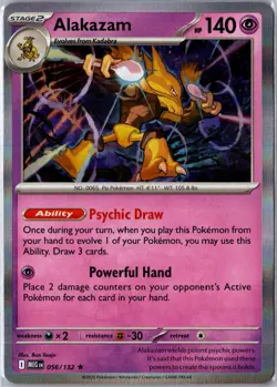 Alakazam 056/132 Rare Mega Evolution Pokemon Holo NM/M - Image 1