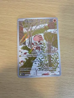 Pokemon TCG Swinub 165/159 SV09 Journey Together Illustration Rare Full Art NM - Image 1