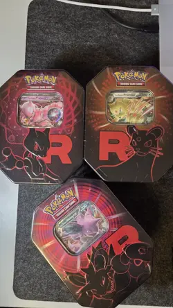 Pokemon TCG: Destined Rivals | Team Rocket Tin | Set of 3 | New & Sealed - Image 1