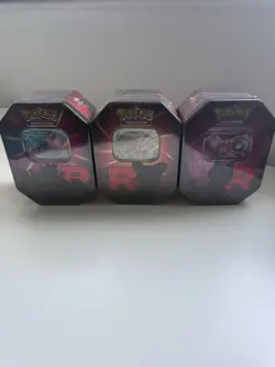 Pokemon TCG Team Rocket Tin Destined Rivals - Set of 3 New & Sealed - Image 1