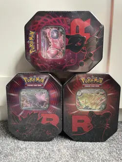 Pokemon TCG Destined Rivals Team Rocket Tin Set of 3 Brand New & Sealed! - Image 1