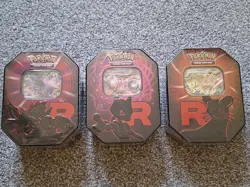 Pokemon TCG - Team Rocket Tin Destined Rivals Set of 3 - Factory Sealed - Image 1
