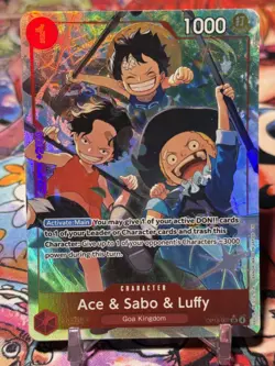 ACE & SABO & LUFFY - One Piece OP13-007 - AA Alt Art Super Rare - Carrying On - Image 1