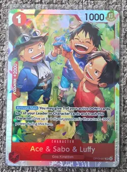 Ace & Sabo & Luffy - One Piece TCG OP13-007 Carrying On His Will SR Foil NM/M - Image 1