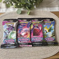 Fusion Strike Sleeved Booster Pack Art Bundle [Set of 4] Pokemon TCG - Image 1
