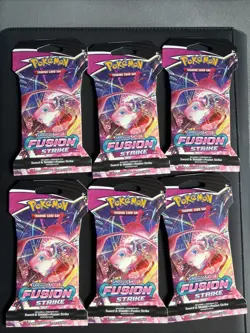 Pokemon TCG: Sword and Shield Fusion Strike Sleeved Booster Pack (10 Cards) x6 - Image 1