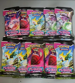 Pokemon TCG Fusion Strike Sleeved Booster Pack X10 Sealed Packs - Image 1