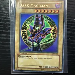 Yugioh Dark Magician LOB-005 Ultra Rare 1st Edition Asian English AE - Image 1