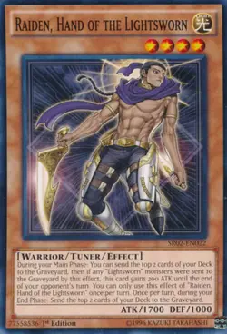 Raiden, Hand of the Lightsworn - SR02-EN022 - Common - 1st Edition NM Yugioh Str - Image 1