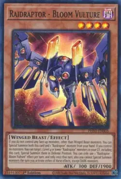 Raidraptor - Bloom Vulture - PHNI-EN005 - Super Rare - 1st Edition NM Yugioh Pha - Image 1