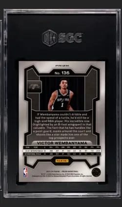 2023-24 Panini Prizm Victor Wembanyama #136 Silver Prizm Rookie RC SGC 9.5 - Image 2