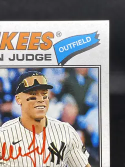 2026 Topps Heritage Baseball Aaron Judge #ROA-AJ Real One Red Ink Auto 56/77 - Image 2