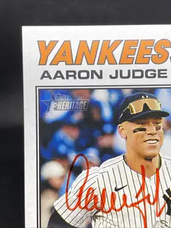 2026 Topps Heritage Baseball Aaron Judge #ROA-AJ Real One Red Ink Auto 56/77 - Image 3