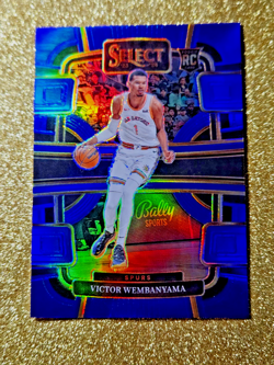 VICTOR WEMBANYAMA 2023-24 Panini Select Concourse Blue Prizm Holo Rookie RC 87 - Image 2