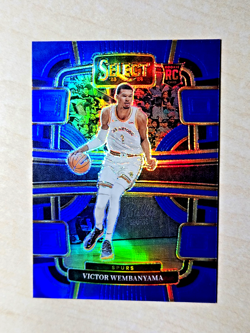 VICTOR WEMBANYAMA 2023-24 Panini Select Concourse Blue Prizm Holo Rookie RC 87 - Image 3