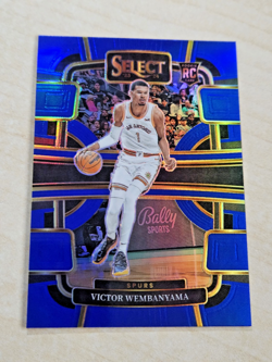 VICTOR WEMBANYAMA 2023-24 Panini Select Concourse Blue Prizm Holo Rookie RC 87 - Image 5