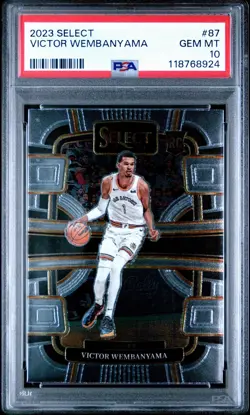 2023-24 Select Victor Wembanyama Concourse #87 (RC) PSA 10 Gem Mint Spurs - Image 1