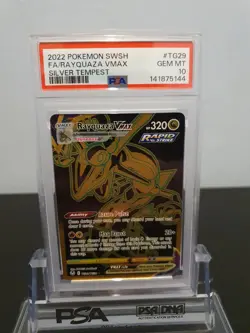 2022 POKEMON SWORD & SHIELD SILVER TEMPEST #TG29 FULL ART/RAYQUAZA VMAX PSA 10 - Image 1